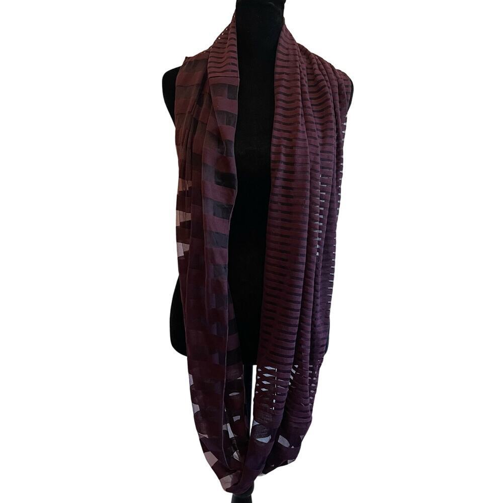 NWT Chico's Sheer Shadow Striped Infinity Scarf